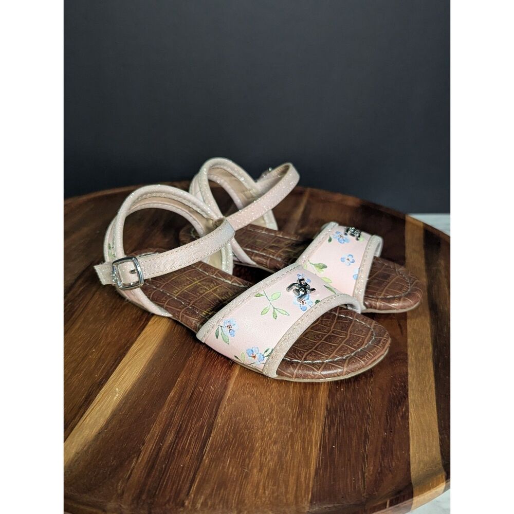 Sam Edelman Toddler Girls Floral Ankle Strap Sandals Size 8/9 Dress Shoes